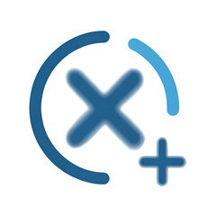Obraz premium Blue X and Plus Symbol with Circle x symbol icon