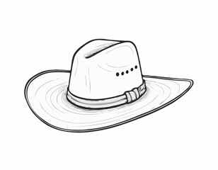 Cowboy hat sketch hand drawn in doodle style Vector illustration