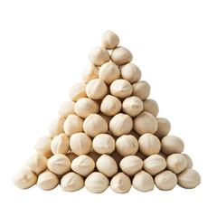 Stacked Pyramid of Smooth Round Beige Seeds: Creative Nature Concept