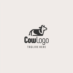 Refined Minimalist Cow Logo Art