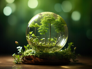 Outstanding Natural summer landscape in flat style Mountains and trees in background of clouds