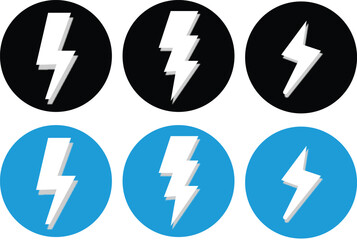 
Lightning bolt icon. Electric vector lightning logo. Electric power symbol, thunder bolt flash icon.
