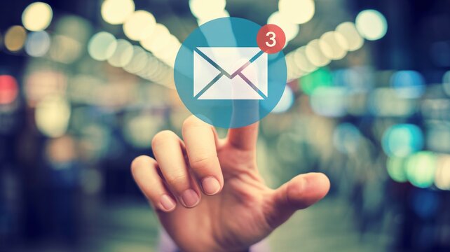 Urgent email notification received, digital communication concept