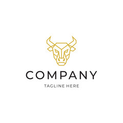 Geometric minotaur logo design. simple animal icon illustration vector