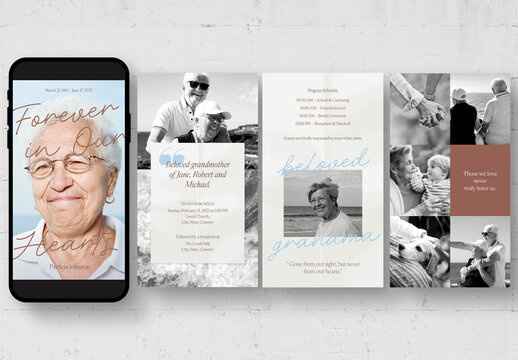 Funeral Announcement Post Template for Social Media