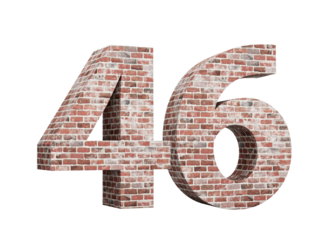 Number Forty Six 46 Digit Made Of Old Grunge Texture Wall Of Bricks 3D Illustration