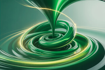 Abstract green fluid energy concept with eco frien