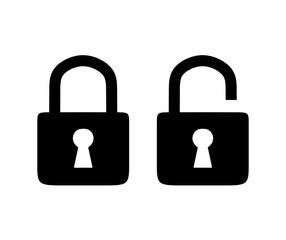 lock and unlock icon vector on white background