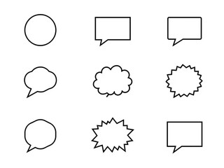 set of speech bubbles isolated white background