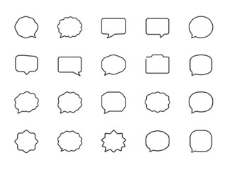 set of speech bubbles isolated white background