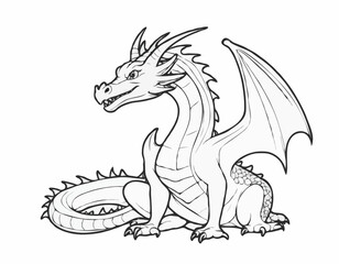 Dragon fairy tale character sketch hand drawn Vector illustration