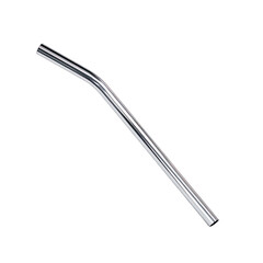 Straight Metallic Reusable Straw with Glossy Finish on white background