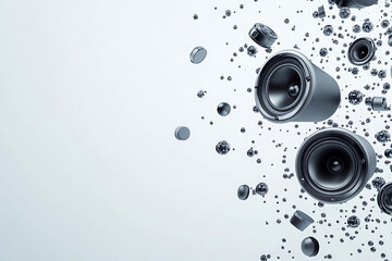 Photorealistic Speakers Isolated on Pure White Background Photography