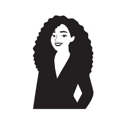 Beautiful Woman in Formal Dress Black and White Illustration Vector Art Design