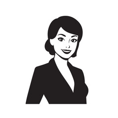 Beautiful Woman in Formal Dress Black and White Illustration Vector Art Design