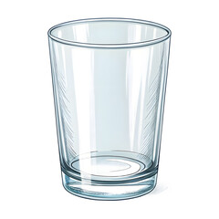 Clear glass tumbler with textured pattern on black background