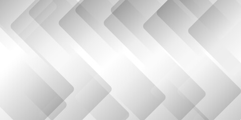Abstract minimal geometric white and gray light background design. white transparent material in triangle diamond and squares shapes in random geometric pattern.