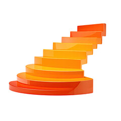 Fototapeta premium Colorful spiral stairs designed for a modern interior space showcasing bold hues of orange and yellow in a sleek design