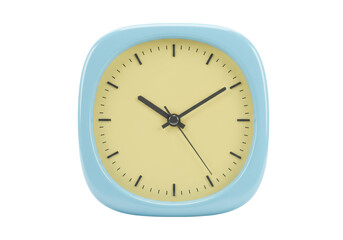 Isolated analogue clock, retro style timepiece, time management concept, pastel tones
