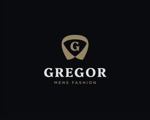 G letter suit apparel clothing monogram logo vector icon illustration