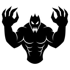 Monster Hand With Exaggerated Muscles Icon Vector Silhouette