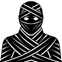 Mummy With Glowing Eyes Icon Vector Silhouette