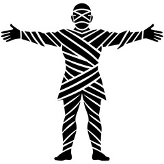 Mummy With Outstretched Arms Icon Vector Silhouette