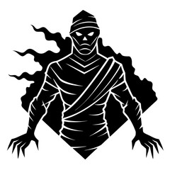 Mummy With Spooky Fog Icon Vector Silhouette