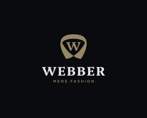 W letter suit apparel clothing monogram logo vector icon illustration