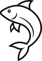 Sheet fish outline icon vector on white background 