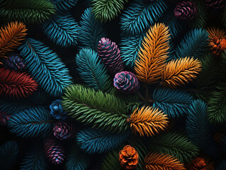 Excellent Green christmas tree branches christmas new year winter border with realistic branches