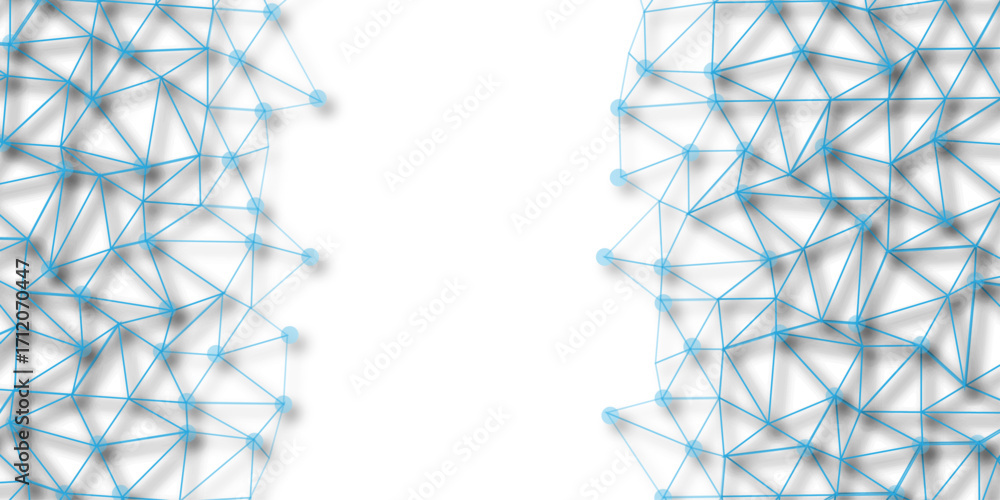 Poster connected dot with blue line .many squares and rectangle shapes .internet connection network high di