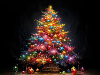 Excellent Vintage christmas tree with gifts