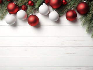 Superb christmas decoration with red baubles