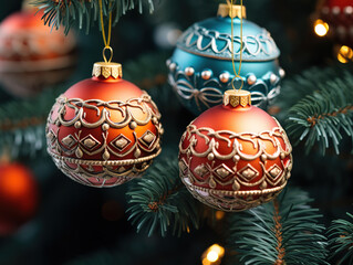 Superb Closeup of Christmas-tree decorations