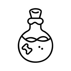 Potion Bottle With Candy Liquid Icon Line Art
