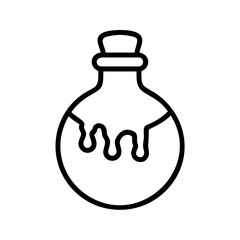 Potion Bottle With Dripping Poison Icon Line Art