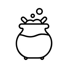 Potion Cauldron Style Bottle Icon Line Art