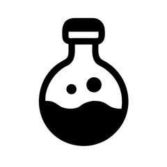 Potion Bottle With Tiny Ghost Inside Icon Vector Silhouette