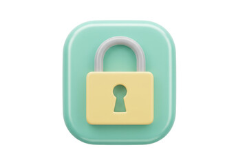 Isolated padlock icon with rounded edges for security, safety, and digital protection