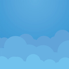 Blue sky with clouds nature isolated background vector