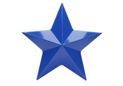 Isolated Blue Star Symbol for Achievement or Holiday Season Celebration Graphic Element