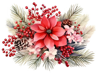 Incredible Watercolor christmas floral