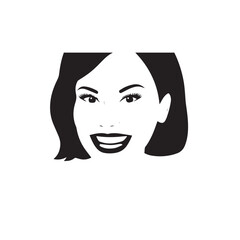 Beautiful Woman in Formal Dress Black and White Illustration Vector Art Design
