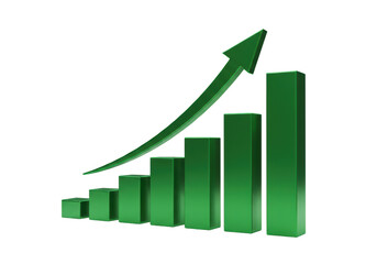Isolated Business Growth Chart Graph Statistics Increase Progress Achievement Success Growing Upward