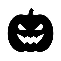 Pumpkin With Carved Teeth Icon Vector Silhouette