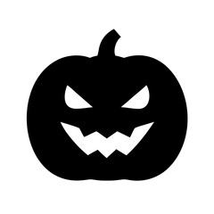 Pumpkin With Carved Teeth Icon Vector Silhouette