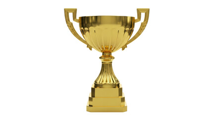 Isolated trophy of success golden cup, achievement, champion award prize, victory symbol