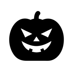 Pumpkin With Dramatic Carved Grin Icon Vector Silhouette