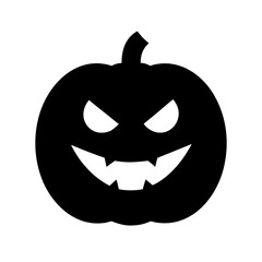 Pumpkin With Halloween Vibe Icon Vector Silhouette